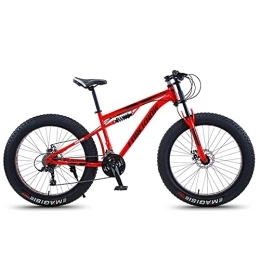 NENGGE Fat Tyre Bike NENGGE Mountain Bike 26 Inch Fat Tire for Men and Women, Dual-Suspension Adult Mountain Trail Bikes, All Terrain Bicycle with Adjustable Seat & Dual Disc Brake, Red, 27 Speed