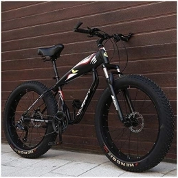 NOLOGO Fat Tyre Bike Nologo Bicycle 26 Inch Hardtail Mountain Bike, Adult Fat Tire Mountain Bicycle, Mechanical Disc Brakes, Front Suspension Men Womens Bikes, Black Spokes, 27 Speed, Size:21 Speed