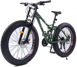 Nwn Fat Tyre Bike Nwn 26 inches Women mountain bikes, disc brakes Fat Tire Mountain Bike Trail, hardtail bicycle, high-carbon steel frame (Color : Green, Size : 27 Speed)