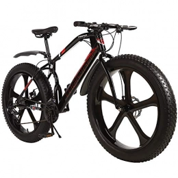 Admir Bike Outroad Fat Tire Mountain Bike Men, Snow Bike 26 Inch Speed, Double Disc Brake Anti Slip Bicycle 5 Spoke Wheels Black 27 Speed