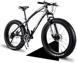 PLYY Fat Tyre Bike PLYY 24" Mountain Bikes, 24 Speed Bicycle, Adult Fat Tire Mountain Trail Bike, Snow Bike, High-carbon Steel Frame Dual Full Suspension Dual Disc Brake (Color : Black)