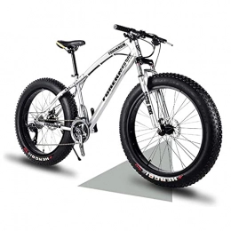 QIU Fat Tyre Bike QIU 26" / 24" / 20" Mountain Bikes, Adult Fat Tire Mountain Trail Bike, 7 / 21 / 24 Speed Bicycle, High-carbon Steel Frame Dual Full Suspension Dual Disc Brake (Color : White, Size : 20")