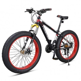 Qj Bike Qj Fat Tire Mountain Bikes, 27-Speed Adult 26 Inch All Terrain Mountain Bike, Aluminum Frame Hardtail Mountain Bike with Dual Disc Brake, Black