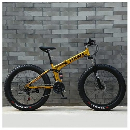 QMMD Fat Tyre Bike QMMD 26-Inch Adult Mountain Bikes, Dual Suspension Bicycle Men's Bike, Womens High-carbon Steel Road Bike, 7-21-24-27-Speed Fat Tire Anti-Slip Bikes, H Spokes, 27speed