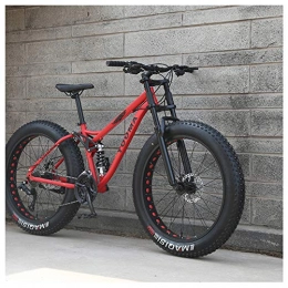 QMMD Fat Tyre Bike QMMD 26-Inch Mountain Bikes, Adult 21-24-27-Speed Dual Suspension Bicycle, Mens Dual Disc Brake Mountain Bicycle, High-carbon Steel Anti-Slip Fat Tire Bikes, D Spokes, 27speed