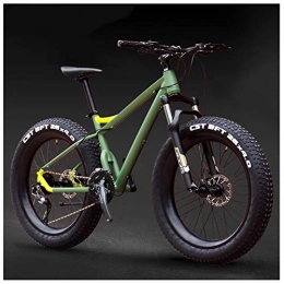 QMMD Fat Tyre Bike QMMD 26-Inch Mountain Bikes, Adult All Terrain Mountain Bike, 27-Speed Fat Tire Mountain Trail Bike, Aluminum Frame Anti-Slip Bikes, Mens / Women Hardtail Mountain Bike, A green Spokes, 27 speed