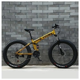 QMMD  QMMD Mountain Bikes, Adult 24-Inch Bicycle, Dual-Suspension Fat Tire Mountain Trail Bike, 7-21-24-27-Speed Anti-Slip Bikes, High-carbon Steel Bicycle, H Spokes, 21 speed