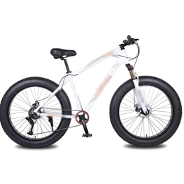 QYTECzxc Mens Bicycle Snow Bike Aluminum Alloy Rame 10Speed Fat Beach Bicycle Lock The Front Fork Mechanical Disc Brake (Color : White Orange)