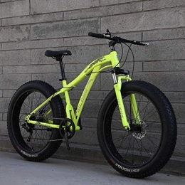 QZ Fat Tyre Bike QZ 24 Inch Fat Tire Mountain Bike Adult, Beach Snow Bike, Double Disc Brake Cruiser Bikes, Mountain Bike Mens 4.0 Wide Wheels (Color : Green, Size : 24 speed)