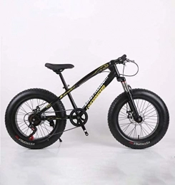 QZ Bike QZ Fat Tire Adult Mountain Bike High-Carbon Steel Frame Cruiser Bikes, Beach Snowmobile Bicycle, Double Disc Brake 20 Inch Wheels (Color : Black, Size : 27 speed)