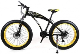 QZMJJ Bike QZMJJ Mountain Bike, Mountain Trail Bike High Carbon Steel Outroad Bicycles 24 Inch Mountain Bike Wide Tire Disc Shock Absorber Student Bicycle 21 Speed Gear For 145Cm-175Cm (Color : Yellow)