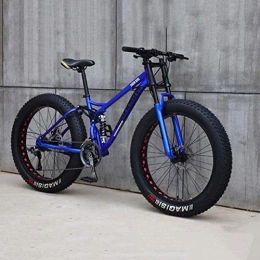 Smisoeq Bike Smisoeq Cycling mountain bike 24 inches 7 / 21 / 24 / 27 speed bike, speed bicycle male student Ms. Fat Tire Men's Mountain Bike (Color : Blue, Size : 7 speed)