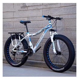 SOAR Adult Mountain Bike Fat Tire Bike Adult Road Bikes Bicycle Beach Snowmobile Bicycles For Men Women (Color : White, Size : 24in)