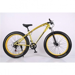 Sucastle 26 Inch Road Mountain Bike Bikes Bicycle For Teens Of Adults Men And Women High Carbon Steel Frame Double Disc Brake Fat Tire Yellow (Size : 21speed)