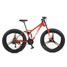 TABKER Bike TABKER Bike Mountain Bike Gravel Bike Bicycles Student Variable Speed Beach Snowmobile Wide Tires Fat Tires (Color : Red)