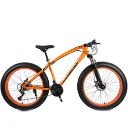 Tbagem-Yjr 26 Inch Wheel Mens Mountain Bike, Wide Tire City Road Bicycle For Adults (Color : Orange, Size : 21 speed)