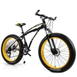 Tbagem-Yjr Fat Tyre Bike Tbagem-Yjr Mountain Bike, Aluminum Alloy 24 Inch Shock Absorption Road Bike Sports Unisex (Color : Black yellow, Size : 27 Speed)