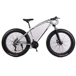 Tbagem-Yjr Fat Tyre Bike Tbagem-Yjr Snow Mountain Bike, 26 Inch Wheel Off-road Bicycle Double Disc Brake Wide Tire (Color : Silver, Size : 21 speed)