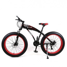 Tbagem-Yjr Fat Tyre Bike Tbagem-Yjr Snowmobile Mountain Bike, 24 Inch Wheels Road Bicycle Sports Leisure Unisex (Color : Black red, Size : 21 Speed)