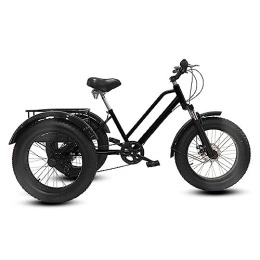 BJYX Fat Tyre Bike Tricycle for Adult with Large Basket, 20''x4'' Fat Tire Adults Tricycle, 7 Speed, Carbon Steel Frame, Men Women Sport Exercise Mountain Trike, Cruiser 3 Wheel Bike for Women / Men / Seniors