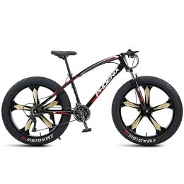 WBDZ  Ultra light 26 Inch Mountain Bikes, 21 / 24 / 27 / 30 Speed Bicycle, Adult Fat Tire Mountain Trail Bike, High-carbon Steel Frame Dual Full Suspension Dual Disc Brake 4.0 Inch Thick Wheel