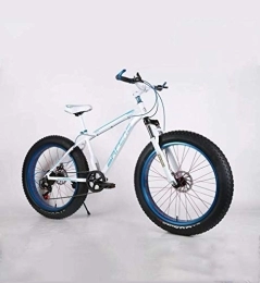 WJSW Bike Upgraded Version Fat Tire Mens Mountain Bike, Double Disc Brake / High-Carbon Steel Frame Bikes 7 Speed, Beach Snowmobile Bicycle 24-26 inch Wheels