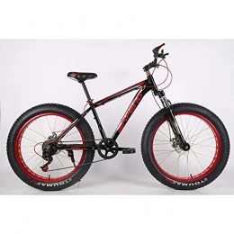 VANYA Mountain Bike 26 Inch Speed Off-Road Beach Snowmobile Widened Large Tires 4.0 Aluminum Alloy Bicycle,blackred
