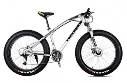 WANG-L Fat Tyre Bike WANG-L 20 / 24 / 26 Inch Mountain Bikes Double Disc Brake Variable Speed 4.0 Fat Tire Snowfield Beach MTB Bicycle, Silver-26inch / 21speed