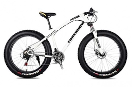 WANG-L Fat Tyre Bike WANG-L 20 / 24 / 26 Inch Mountain Bikes Double Disc Brake Variable Speed 4.0 Fat Tire Snowfield Beach MTB Bicycle, White-20inch / 21speed