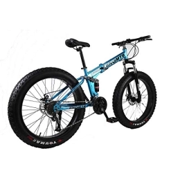 WEHOLY Fat Tyre Bike WEHOLY Folding 26" Alloy Folding Mountain Bike 27 Speed Dual Suspension 4.0Inch Fat Tire Bicycle Can Cycling On Snow, Mountains, Roads, Beaches, Etc, 1