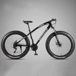 WJSW Fat Tyre Bike WJSW Hardtail Mountain Bikes - 26 Inch High-carbon Steel Dual Disc Brakes Sports Leisure City Road Bicycle (Color : Black, Size : 7 speed)