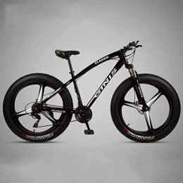 WJSW Fat Tyre Bike WJSW Mountain Bicycle - City Road Bicycle Dual Suspension Mountain Bikes Sports Leisure (Color : Black, Size : 30 speed)