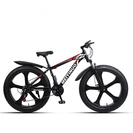 WLWLEO Fat Tyre Bike WLWLEO 26 Inch Mountain Bike for Adult Teen, Hard Tail Mountain Bicycle, Carbon Steel Frame, Double Disc Brake, Fat Tire Beach Snow Offroad Bike, D, 24 speed