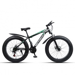 WLWLEO Fat Tyre Bike WLWLEO 26 Inch Mountain Bike for Mens Fat Tire Beach Snow Bike Hard Tail Mountain Bicycle with Shock-absorbing Front Fork, Double Disc Brake, All Terrain MTB, E, 21 speed