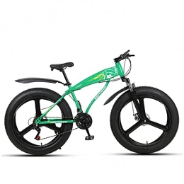 WLWLEO Bike WLWLEO Mens Mountain Bike 26 inch 4.0 Fat Tire Beach Snow Bike High-Carbon Steel Hard Tail Frame, Outdoor Riding Offroad Bicycle with Comfortable Seat, Green, 24 speed