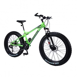 WQY Fat Tyre Bike WQY 26 Inch Fat Tire Bike Carbon Steel Frame Beach Cruiser Snow Fat Bikes Adult Sports 21 / 24 / 27 Variable Speed Bicycle, Green, 27 speed