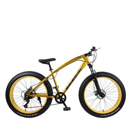 WQY Fat Tyre Bike WQY 4.0 Fat Bike 24 And 26Inch Mountain Bike 7 Variable Speed Snow Bicycle Shock Absorbing Beach Bike Big Tire Mountain Bicycle, Yellow, 26in