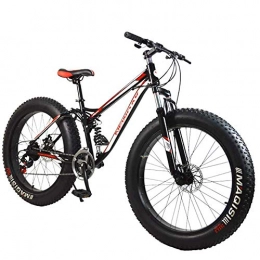 WRJY Fat Tyre Bike WRJY Mountain Bike Downhill Mtb Bicycle / Bycicle Mountain Bicycle Bike, Aluminium Alloy Frame 21 Speed 26"*4.0 Fat Tire Mountain Bicycle Fat Bike, Red, 26