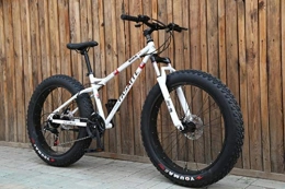 WYN Fat Tyre Bike WYN Fat tire mountain bicycle 24 / 26 inch high carbon Steel beach bicycle snow bike, 24 inch white, 7 speed