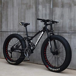 XBSXP Fat Tyre Bike XBSXP Country Mountain Bike 24 / 26 inch mountain bike MTB Appropriate height 160-195CM 7 / 21 / 24 / 27 speed gearshift boys bike & men's bike, Black, 24 inch 27 speed