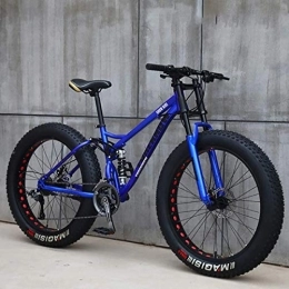 XBSXP Fat Tyre Bike XBSXP Country Mountain Bike 24 / 26 inch mountain bike MTB Appropriate height 160-195CM 7 / 21 / 24 / 27 speed gearshift boys bike & men's bike, Blue, 24 inch 27 speed
