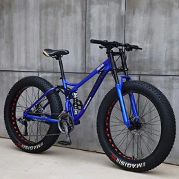XBSXP Fat Tyre Bike XBSXP Country Mountain Bike 24 / 26 inch mountain bike MTB Appropriate height 160-195CM 7 / 21 / 24 / 27 speed gearshift boys bike & men's bike, Blue, 24 inch 7 speed
