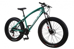 XCBY Fat Tyre Bike XCBY Mountain Bike, Fat Bicycles - 26 Inch, Dual Disc Brakes, Wide Tires, Adjustable Seats Green-21Speed