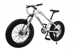 XCBY Fat Tyre Bike XCBY Mountain Bike, Fat Bicycles - 26 Inch, Dual Disc Brakes, Wide Tires, Adjustable Seats White-21Speed