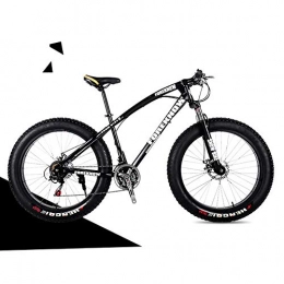 XIAOFEI Fat Tyre Bike XIAOFEI 26 / 24 Inch Dual Disc Brake Mountain Snow Beach Fat Tire Variable Speed Bicycle, High Elasticity Comfortable Wide Large Saddle 21 Speed Change, Let You Ride Freely, Black, 24IN