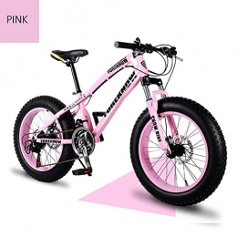 XIAOFEI Fat Tyre Bike XIAOFEI High Grade Style 'Snow Bike Cycle Fat Tyre, 26 / 24 Inch Double Disc Brake Mountain Snow Beach Fat Tire Variable Speed Bicycle, Bike Features Lasting Tyres, Pink, 24