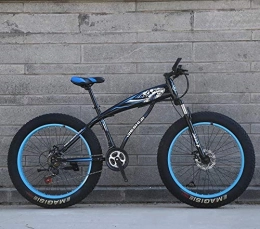 xmb Fat Tyre Bike XMB Blue Adult 26 inch off-road bicycles, Dual disc brake men and women mountain bikes with full suspension, fat tires high carbon steel suspension youth men and women mountain bikes (21-speed)