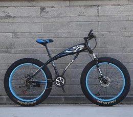 xmb Fat Tyre Bike XMB Blue Adult 26 inch off-road bicycles, Dual disc brake men and women mountain bikes with full suspension, fat tires high carbon steel suspension youth men and women mountain bikes (24-speed)