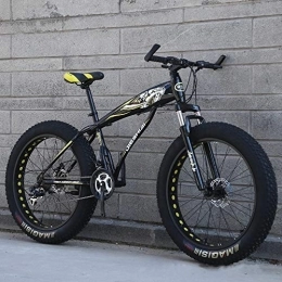 xmb Fat Tyre Bike XMB Yellow Adult off-road bicycles, 26 inch Dual disc brake men and women mountain bikes with full suspension, fat tires high carbon steel suspension youth men and women mountain bikes (21-speed)