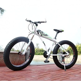 XNEQ 26 Inch-7/21/24/27/30 Speed,4.0 Wide Tire Thick Wheel Mountain Bike, Snowmobile ATV Off-Road Bicycle,White,30